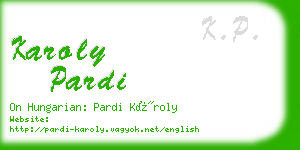 karoly pardi business card